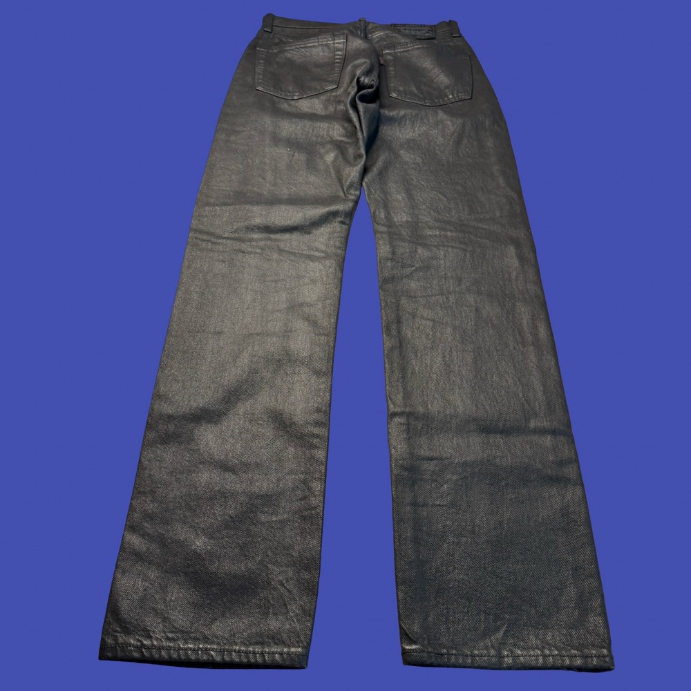 Levi's Premium 501 '54 Jeans W28 L32 Black Coated Wax Straight Leg Denim - Picture 6 of 12